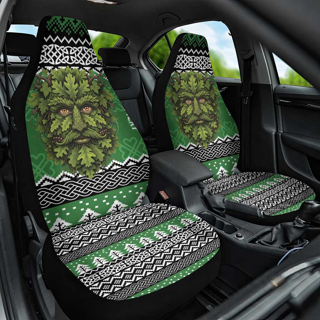 Personalized Anglesey Wales Christmas Car Seat Cover Green Man Celtic Knot - Wonder Print Shop