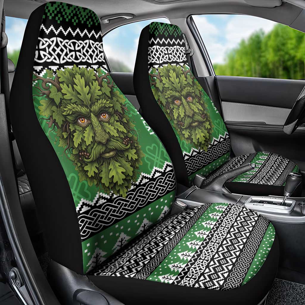 Personalized Anglesey Wales Christmas Car Seat Cover Green Man Celtic Knot - Wonder Print Shop