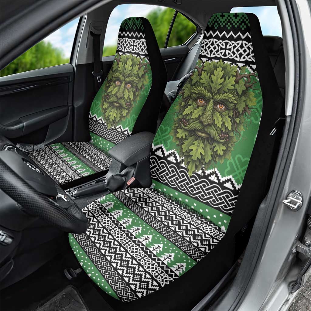 Personalized Anglesey Wales Christmas Car Seat Cover Green Man Celtic Knot - Wonder Print Shop