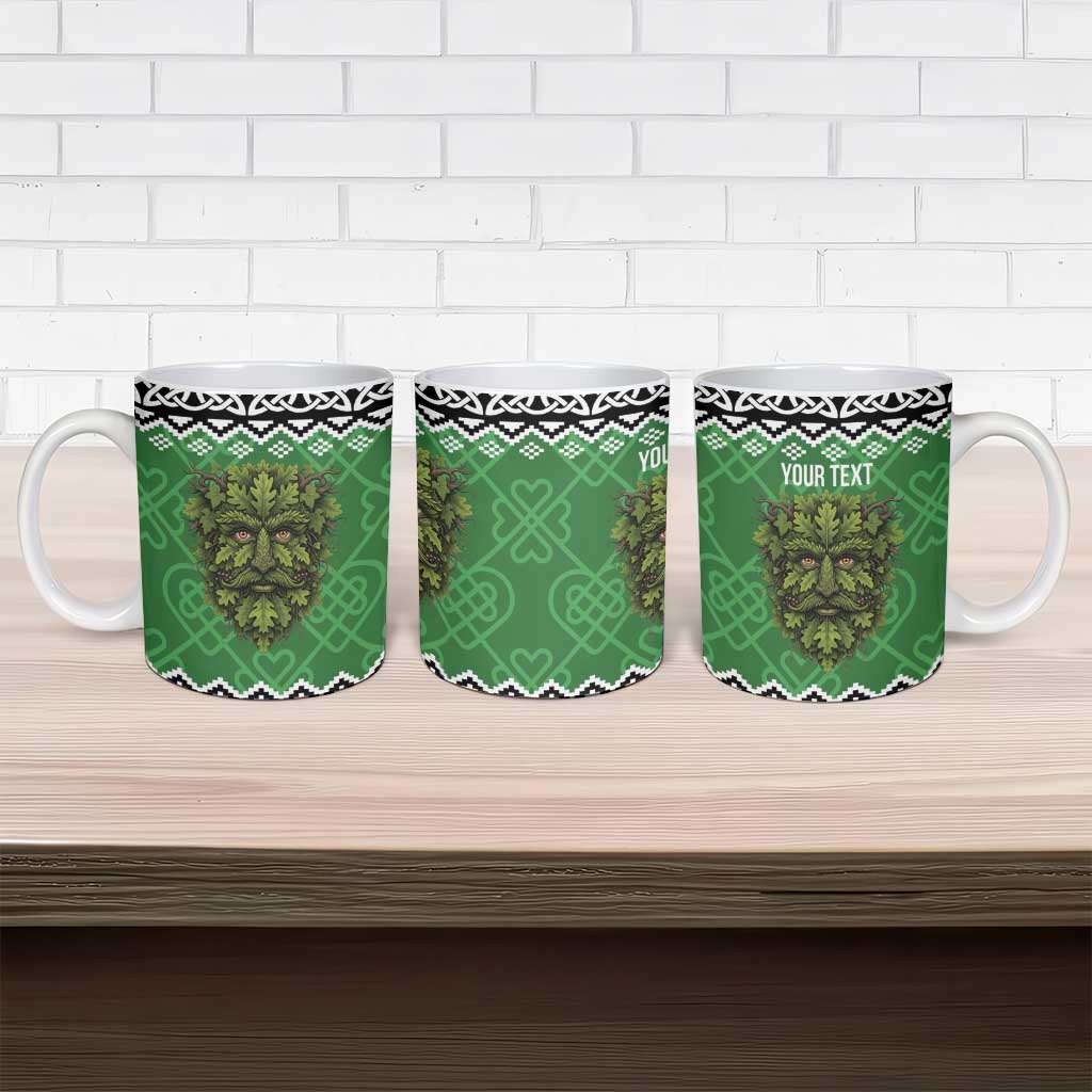 Personalized Anglesey Wales Christmas Ceramic Mug Green Man Celtic Knot - Wonder Print Shop