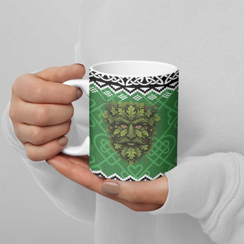 Personalized Anglesey Wales Christmas Ceramic Mug Green Man Celtic Knot - Wonder Print Shop
