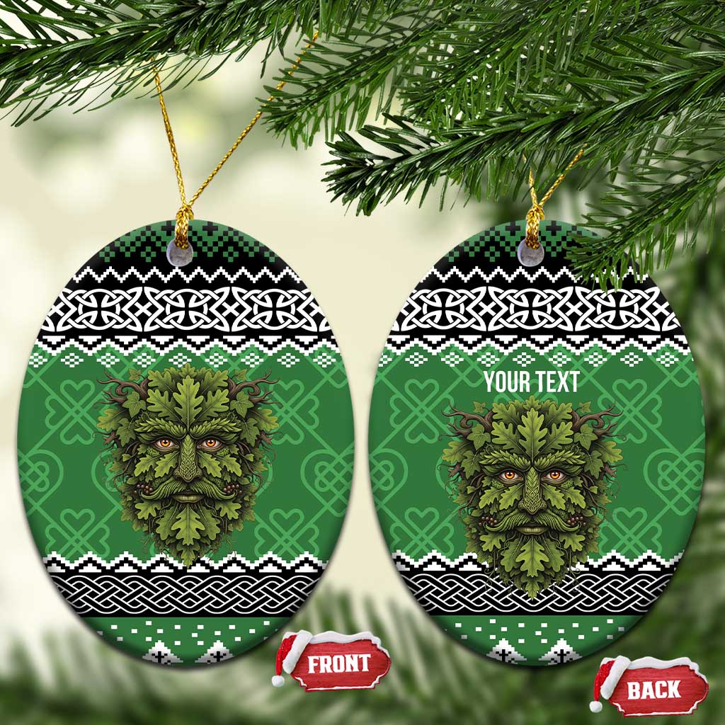 Personalized Anglesey Wales Christmas Ceramic Ornament Green Man Celtic Knot - Wonder Print Shop