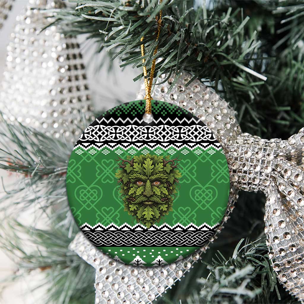 Personalized Anglesey Wales Christmas Ceramic Ornament Green Man Celtic Knot - Wonder Print Shop