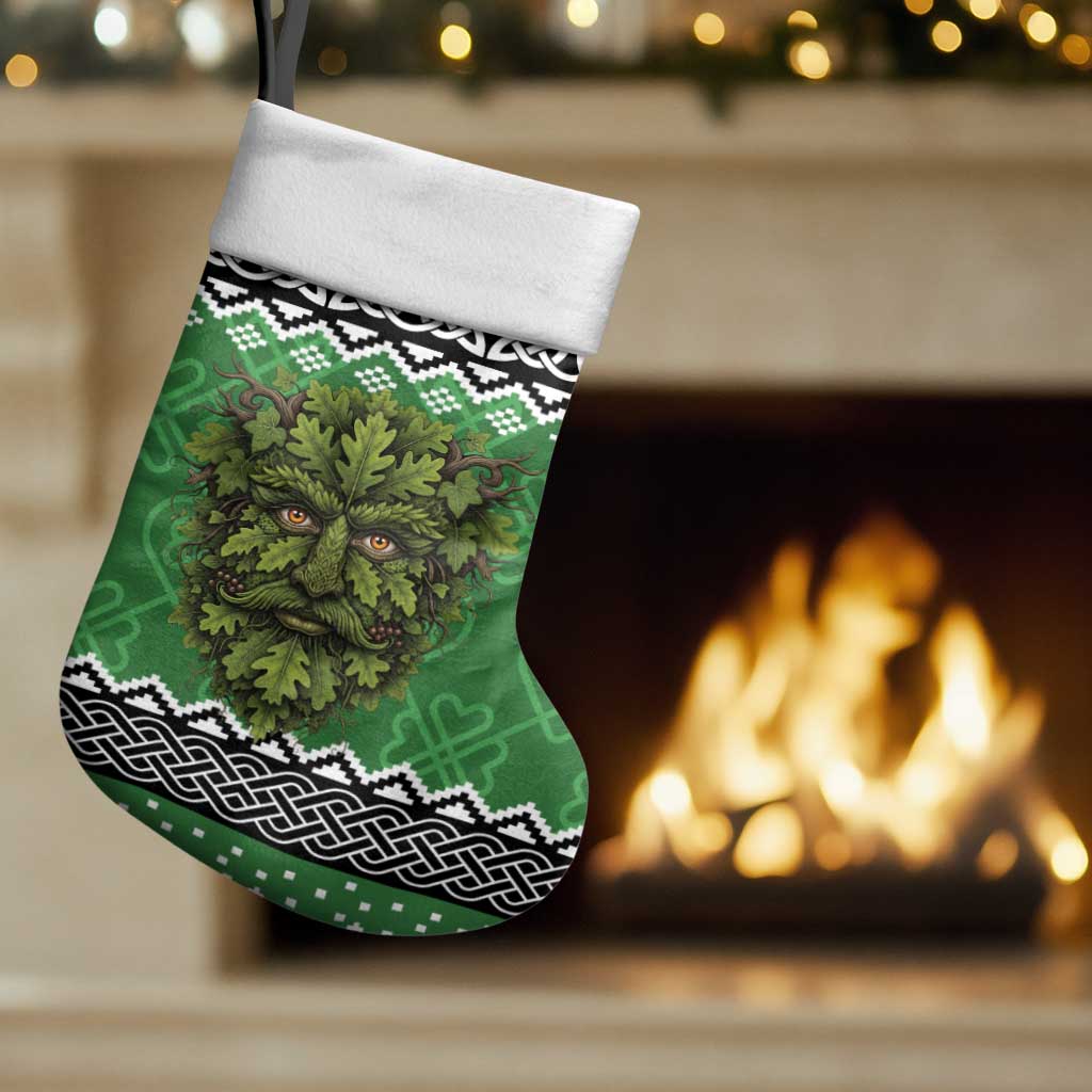 Personalized Anglesey Wales Christmas Stocking Green Man Celtic Knot - Wonder Print Shop
