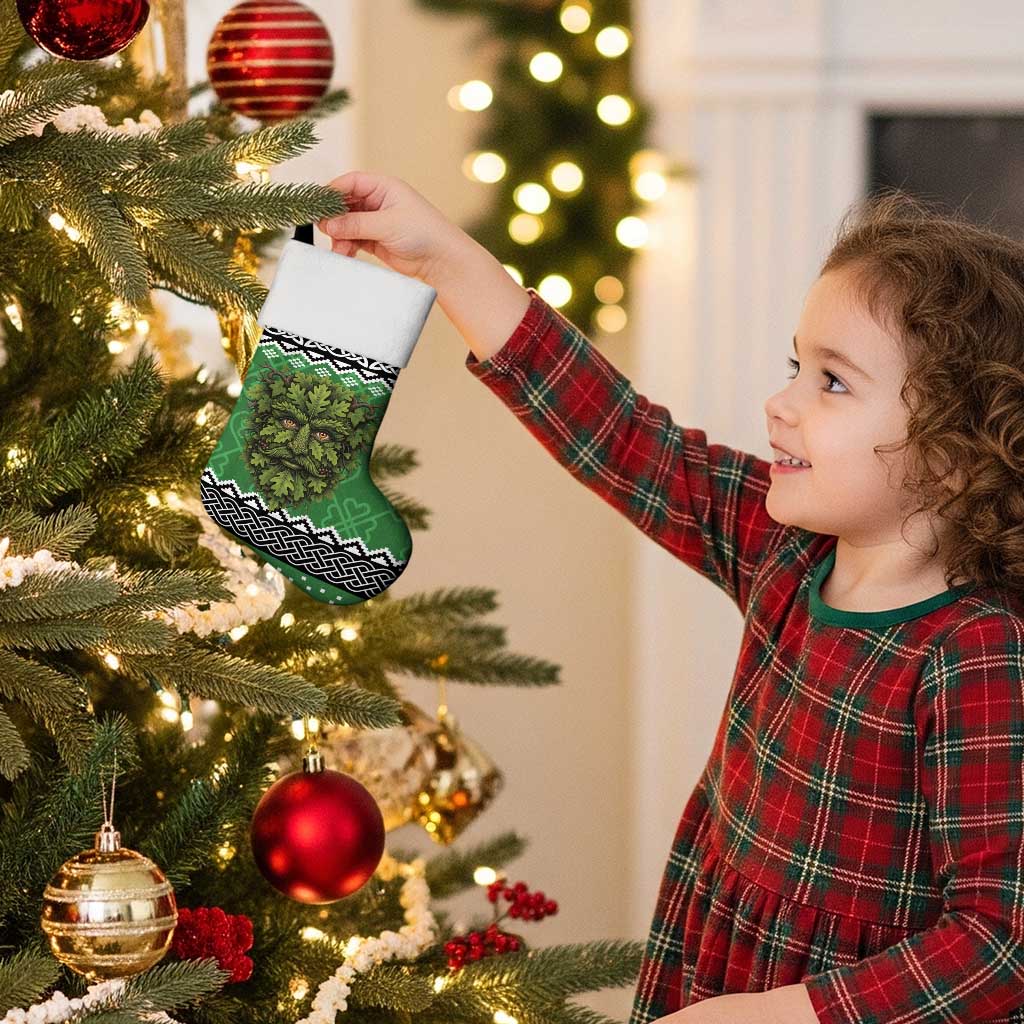 Personalized Anglesey Wales Christmas Stocking Green Man Celtic Knot - Wonder Print Shop