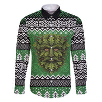 Personalized Anglesey Wales Christmas Family Matching Puletasi and Hawaiian Shirt Green Man Celtic Knot - Wonder Print Shop