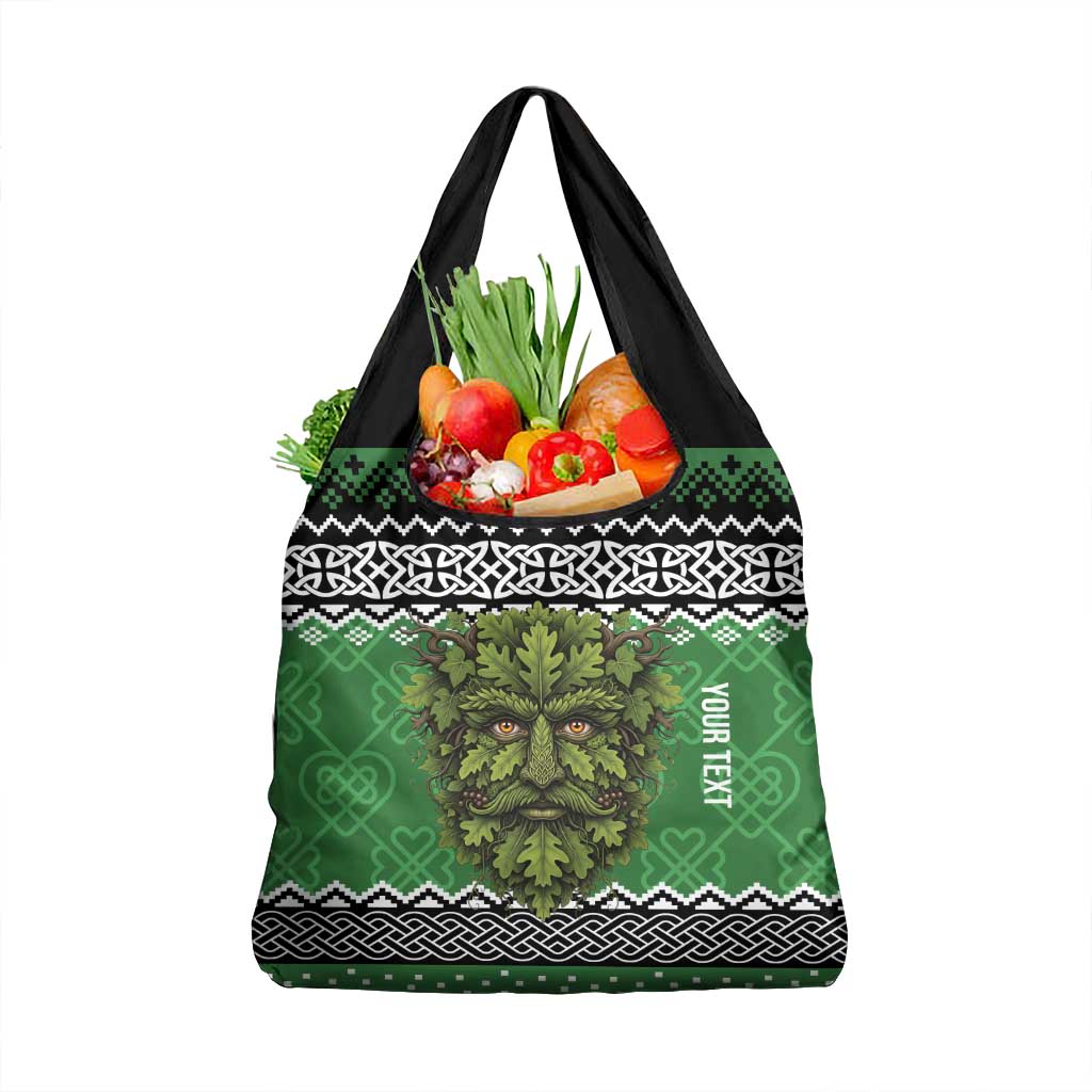 Personalized Anglesey Wales Christmas Grocery Bag Green Man Celtic Knot - Wonder Print Shop