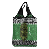 Personalized Anglesey Wales Christmas Grocery Bag Green Man Celtic Knot - Wonder Print Shop