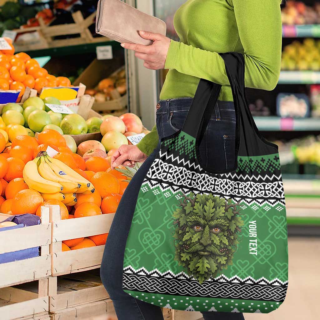 Personalized Anglesey Wales Christmas Grocery Bag Green Man Celtic Knot - Wonder Print Shop