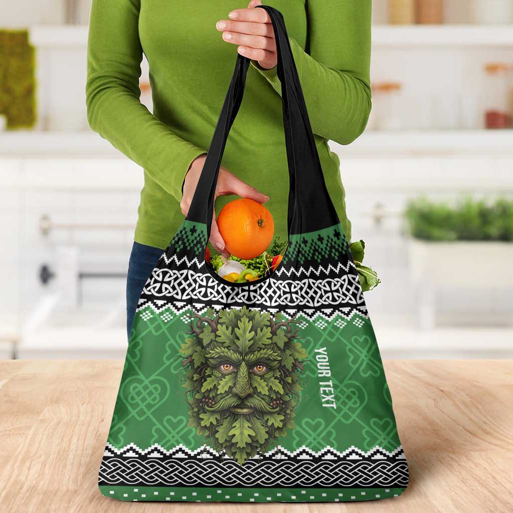 Personalized Anglesey Wales Christmas Grocery Bag Green Man Celtic Knot - Wonder Print Shop