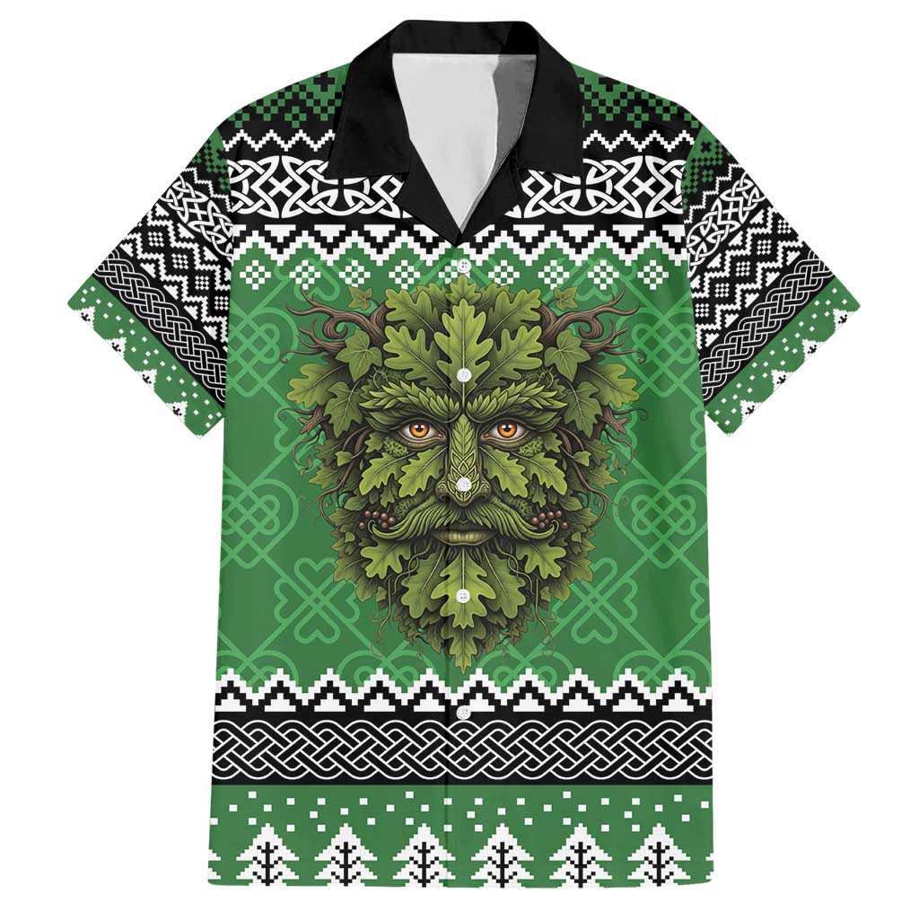 Personalized Anglesey Wales Christmas Hawaiian Shirt Green Man Celtic Knot - Wonder Print Shop