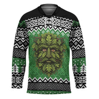 Personalized Anglesey Wales Christmas Hockey Jersey Green Man Celtic Knot - Wonder Print Shop