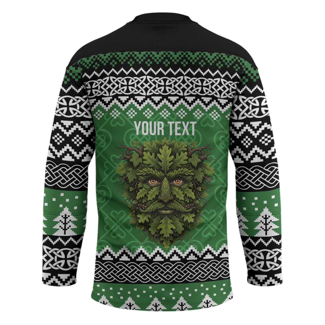 Personalized Anglesey Wales Christmas Hockey Jersey Green Man Celtic Knot - Wonder Print Shop