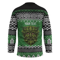 Personalized Anglesey Wales Christmas Hockey Jersey Green Man Celtic Knot - Wonder Print Shop