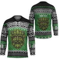 Personalized Anglesey Wales Christmas Hockey Jersey Green Man Celtic Knot - Wonder Print Shop