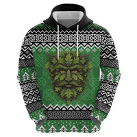 Personalized Anglesey Wales Christmas Hoodie Green Man Celtic Knot - Wonder Print Shop