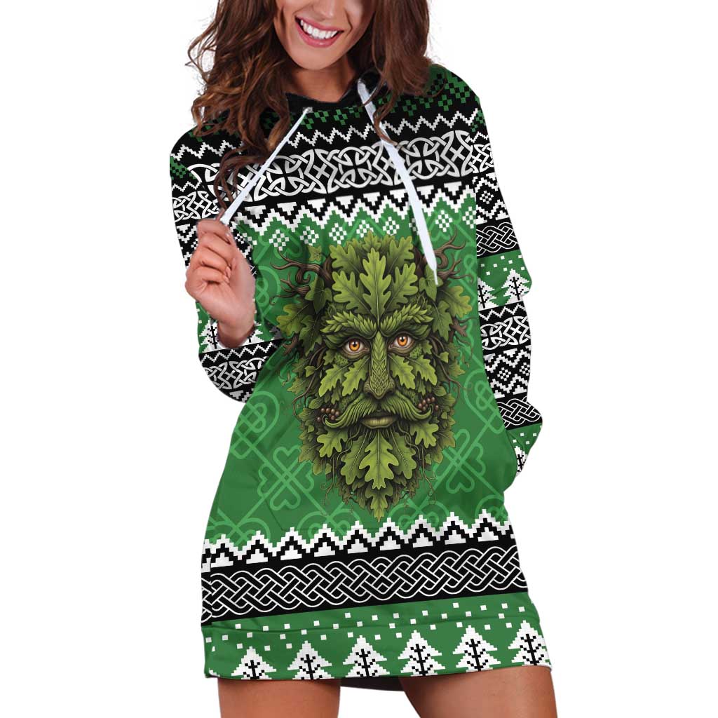 Personalized Anglesey Wales Christmas Hoodie Dress Green Man Celtic Knot - Wonder Print Shop
