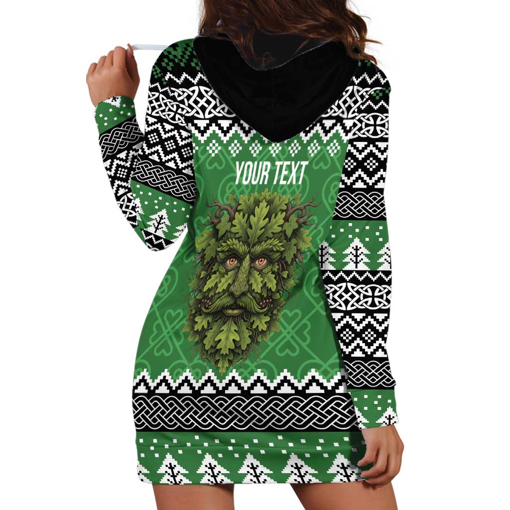 Personalized Anglesey Wales Christmas Hoodie Dress Green Man Celtic Knot - Wonder Print Shop