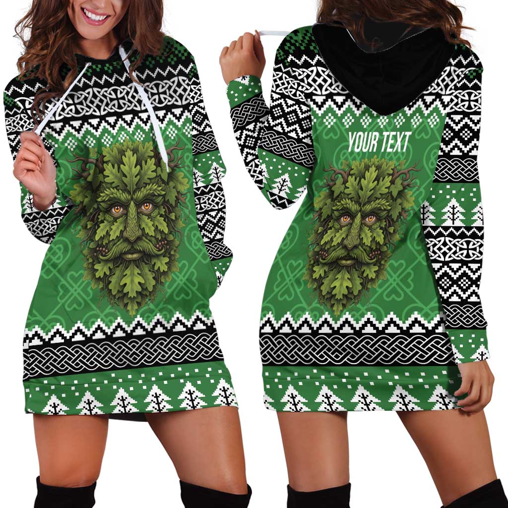 Personalized Anglesey Wales Christmas Hoodie Dress Green Man Celtic Knot - Wonder Print Shop
