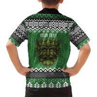 Personalized Anglesey Wales Christmas Kid Hawaiian Shirt Green Man Celtic Knot - Wonder Print Shop