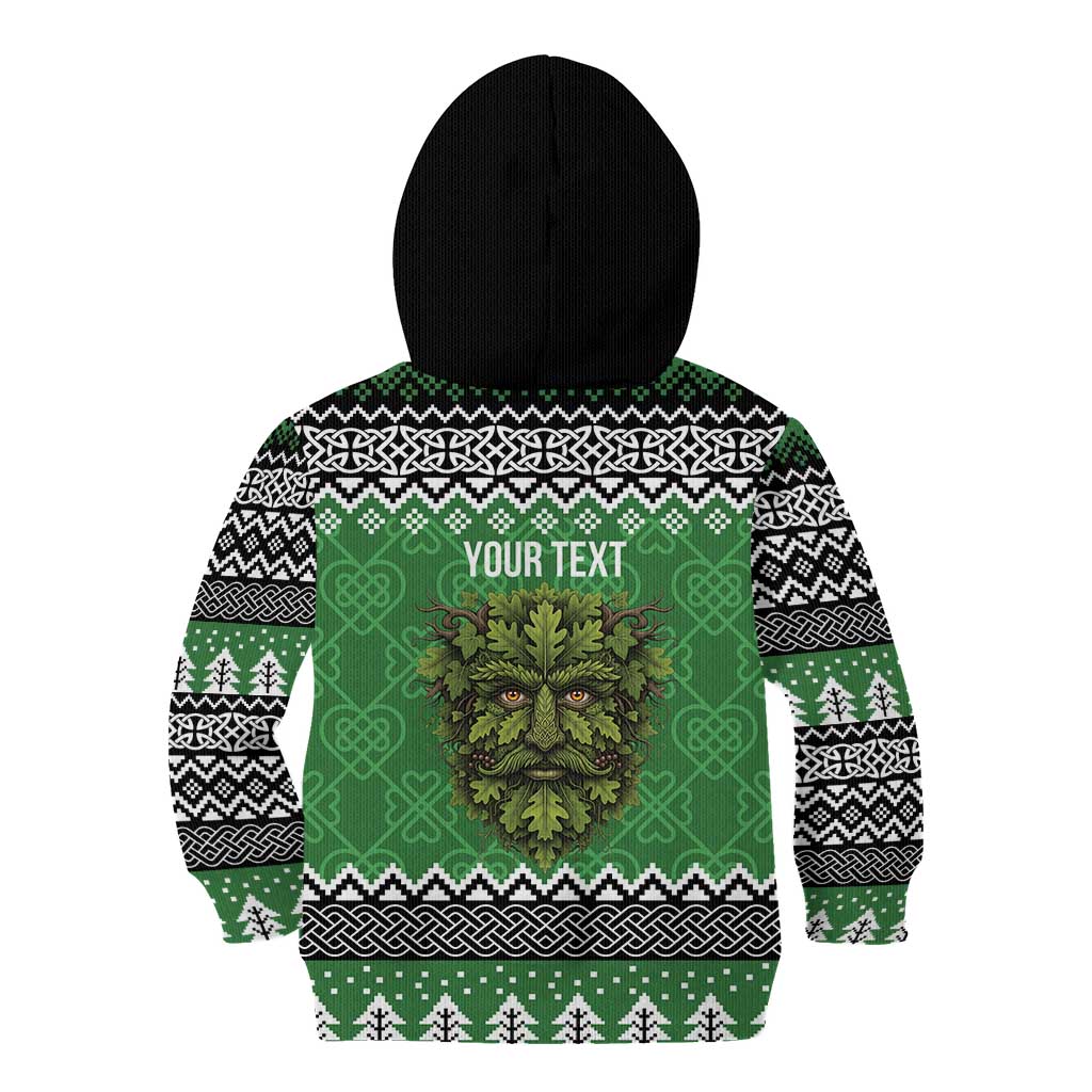 Personalized Anglesey Wales Christmas Kid Hoodie Green Man Celtic Knot - Wonder Print Shop