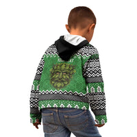 Personalized Anglesey Wales Christmas Kid Hoodie Green Man Celtic Knot - Wonder Print Shop