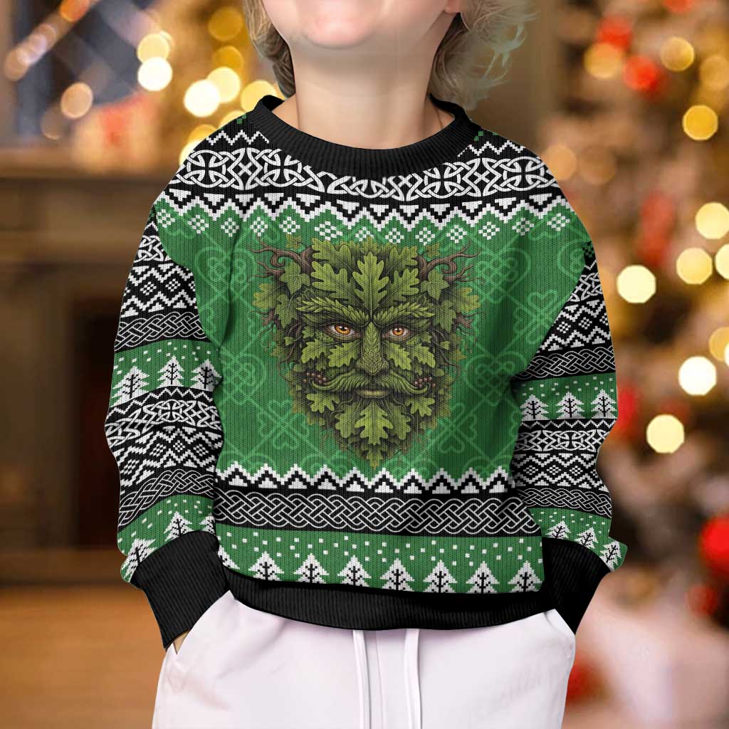Personalized Anglesey Wales Christmas Kid Ugly Christmas Sweater Green Man Celtic Knot - Wonder Print Shop