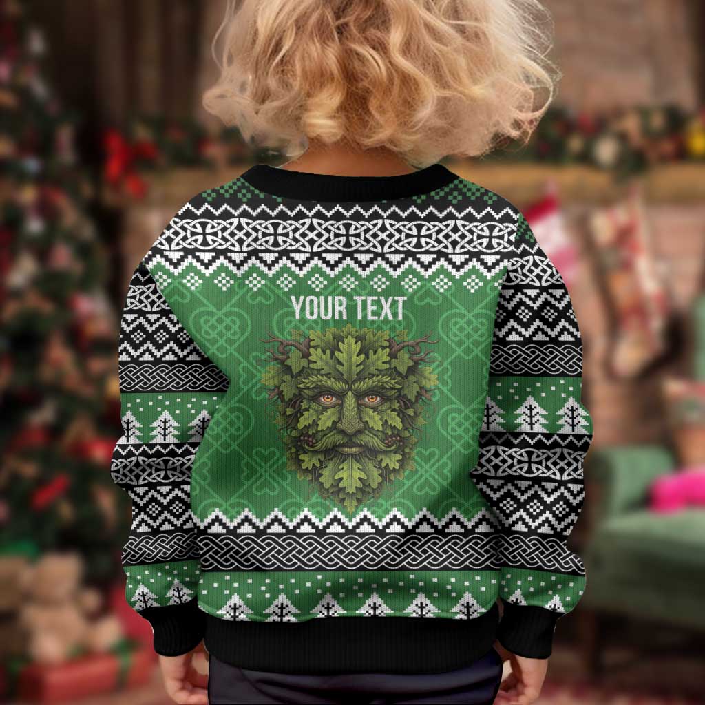 Personalized Anglesey Wales Christmas Kid Ugly Christmas Sweater Green Man Celtic Knot - Wonder Print Shop