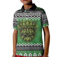 Personalized Anglesey Wales Christmas Kid Polo Shirt Green Man Celtic Knot - Wonder Print Shop