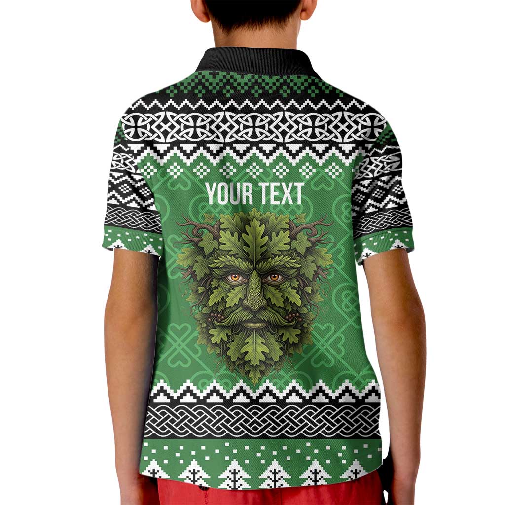 Personalized Anglesey Wales Christmas Kid Polo Shirt Green Man Celtic Knot - Wonder Print Shop