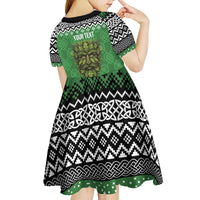 Personalized Anglesey Wales Christmas Kid Short Sleeve Dress Green Man Celtic Knot - Wonder Print Shop