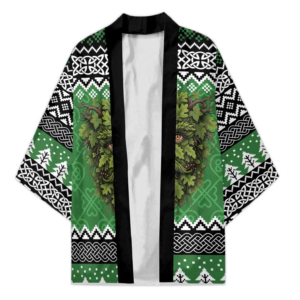 Personalized Anglesey Wales Christmas Kimono Green Man Celtic Knot - Wonder Print Shop