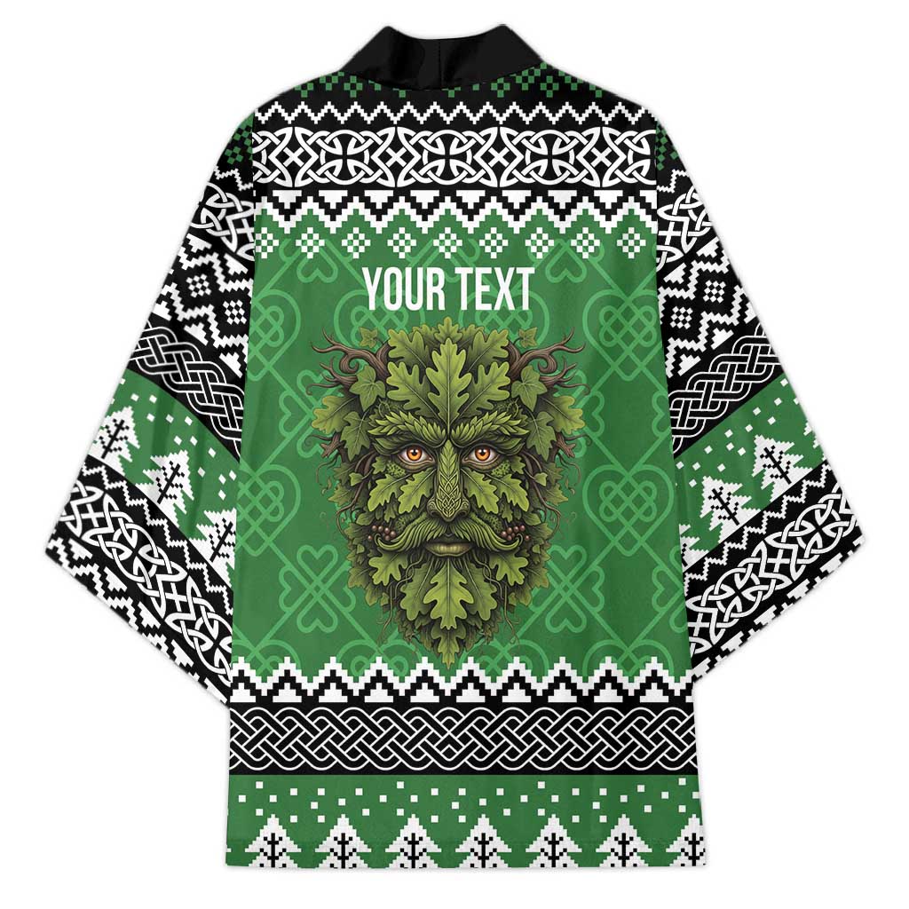 Personalized Anglesey Wales Christmas Kimono Green Man Celtic Knot - Wonder Print Shop