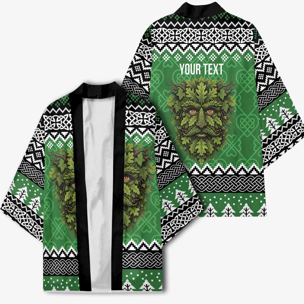 Personalized Anglesey Wales Christmas Kimono Green Man Celtic Knot - Wonder Print Shop