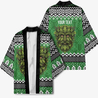 Personalized Anglesey Wales Christmas Kimono Green Man Celtic Knot - Wonder Print Shop