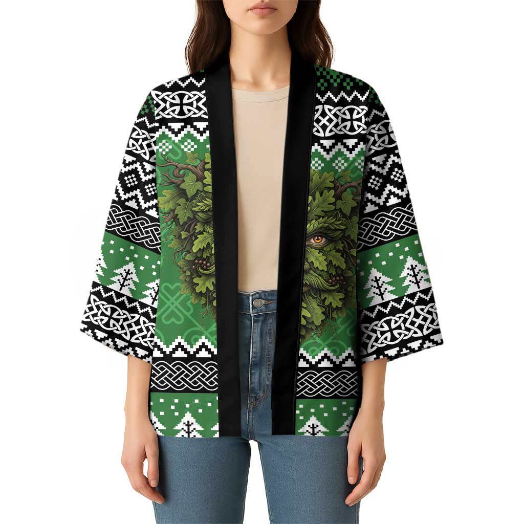 Personalized Anglesey Wales Christmas Kimono Green Man Celtic Knot - Wonder Print Shop