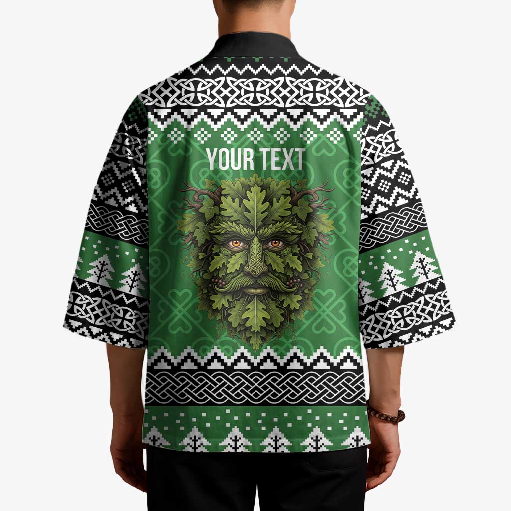 Personalized Anglesey Wales Christmas Kimono Green Man Celtic Knot - Wonder Print Shop