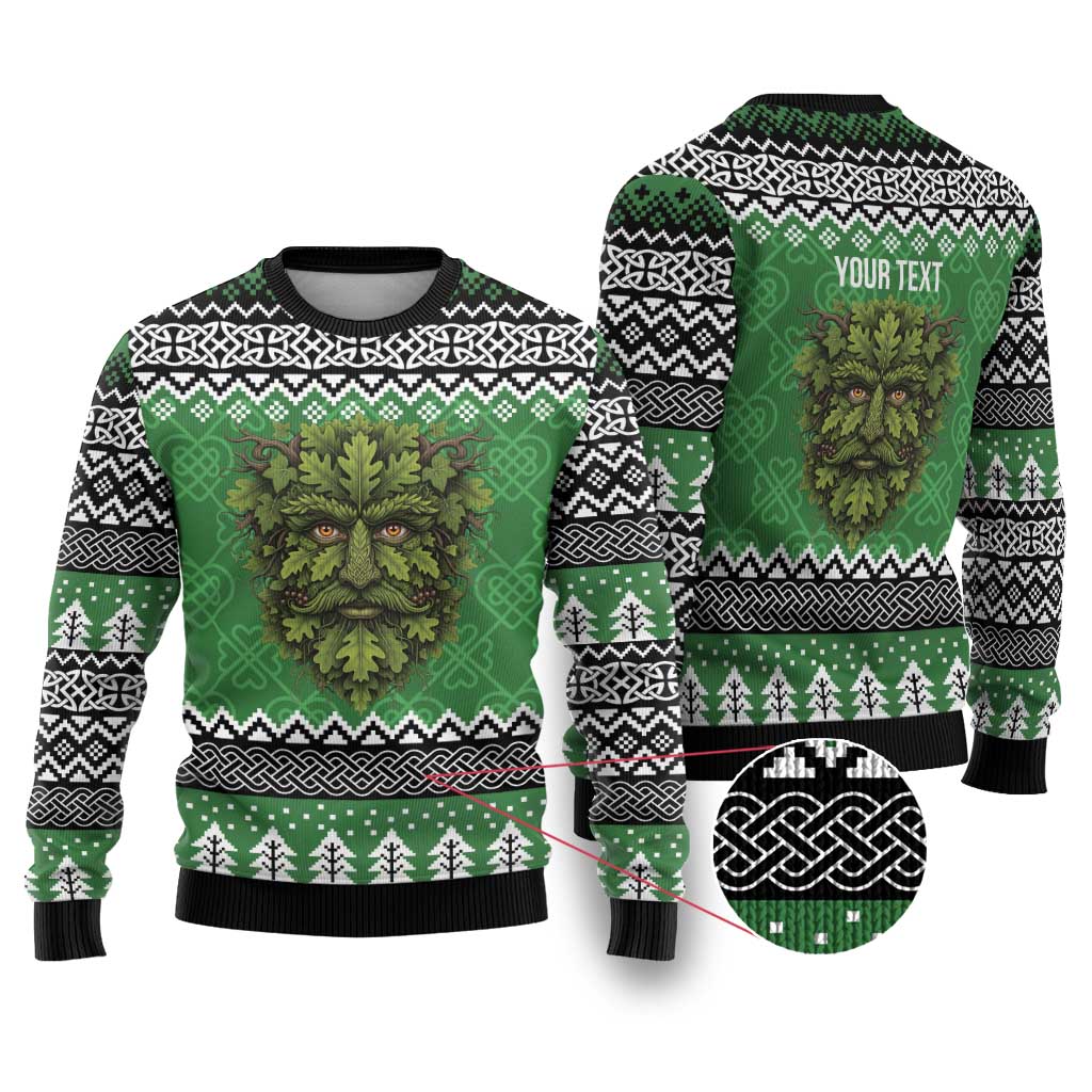 Personalized Anglesey Wales Christmas Ugly Christmas Sweater Green Man Celtic Knot - Wonder Print Shop