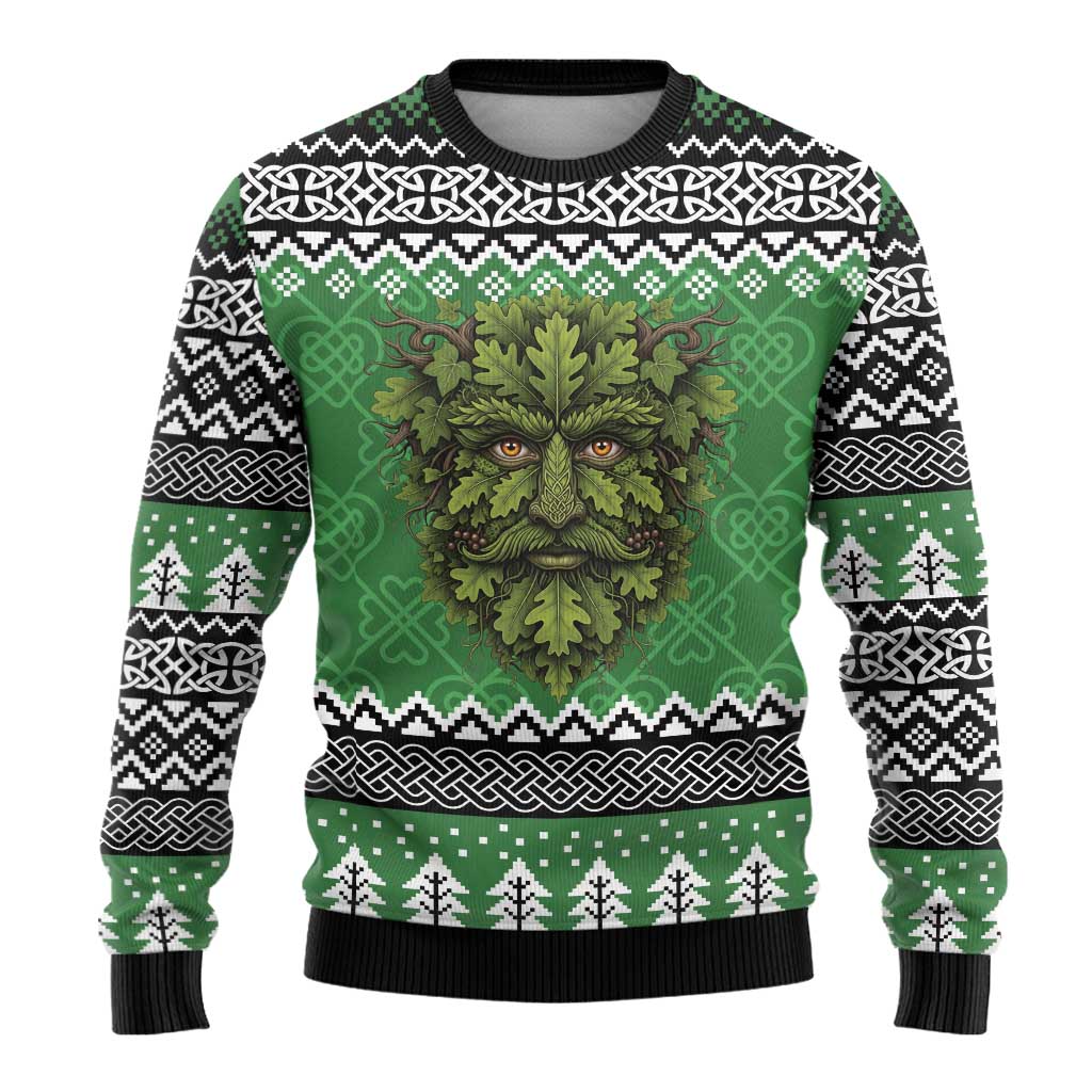 Personalized Anglesey Wales Christmas Ugly Christmas Sweater Green Man Celtic Knot - Wonder Print Shop