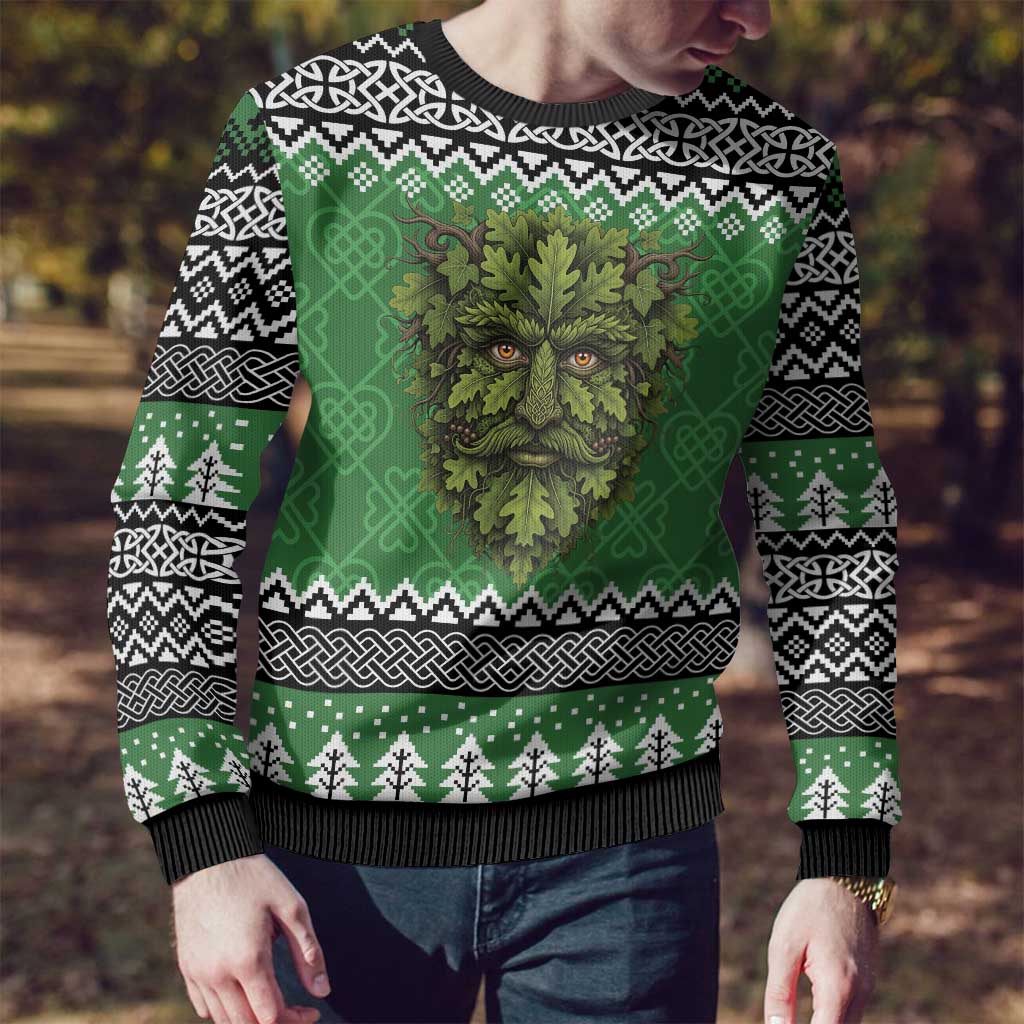 Personalized Anglesey Wales Christmas Ugly Christmas Sweater Green Man Celtic Knot - Wonder Print Shop