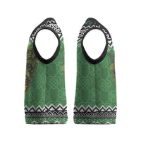 Personalized Anglesey Wales Christmas Knitted V-Neck Vest Green Man Celtic Knot - Wonder Print Shop