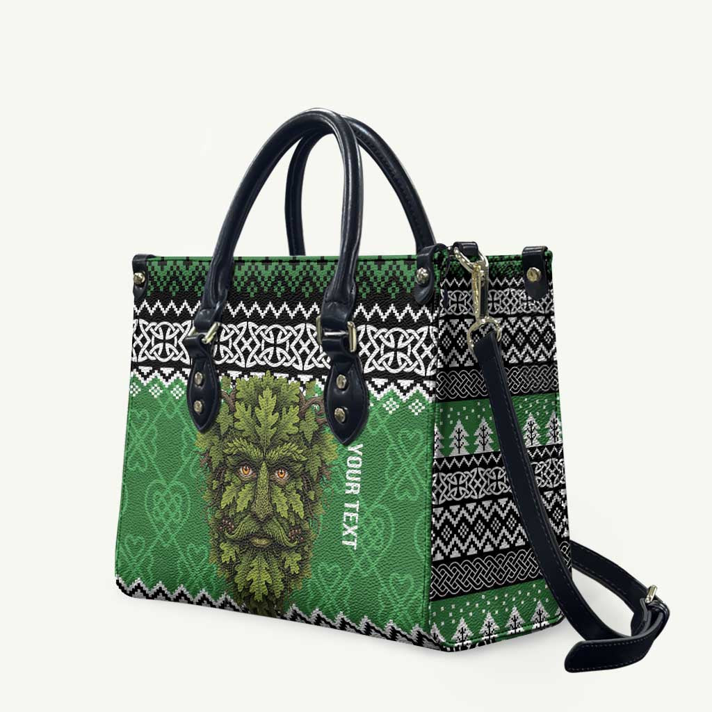 Personalized Anglesey Wales Christmas Leather Bag Green Man Celtic Knot - Wonder Print Shop