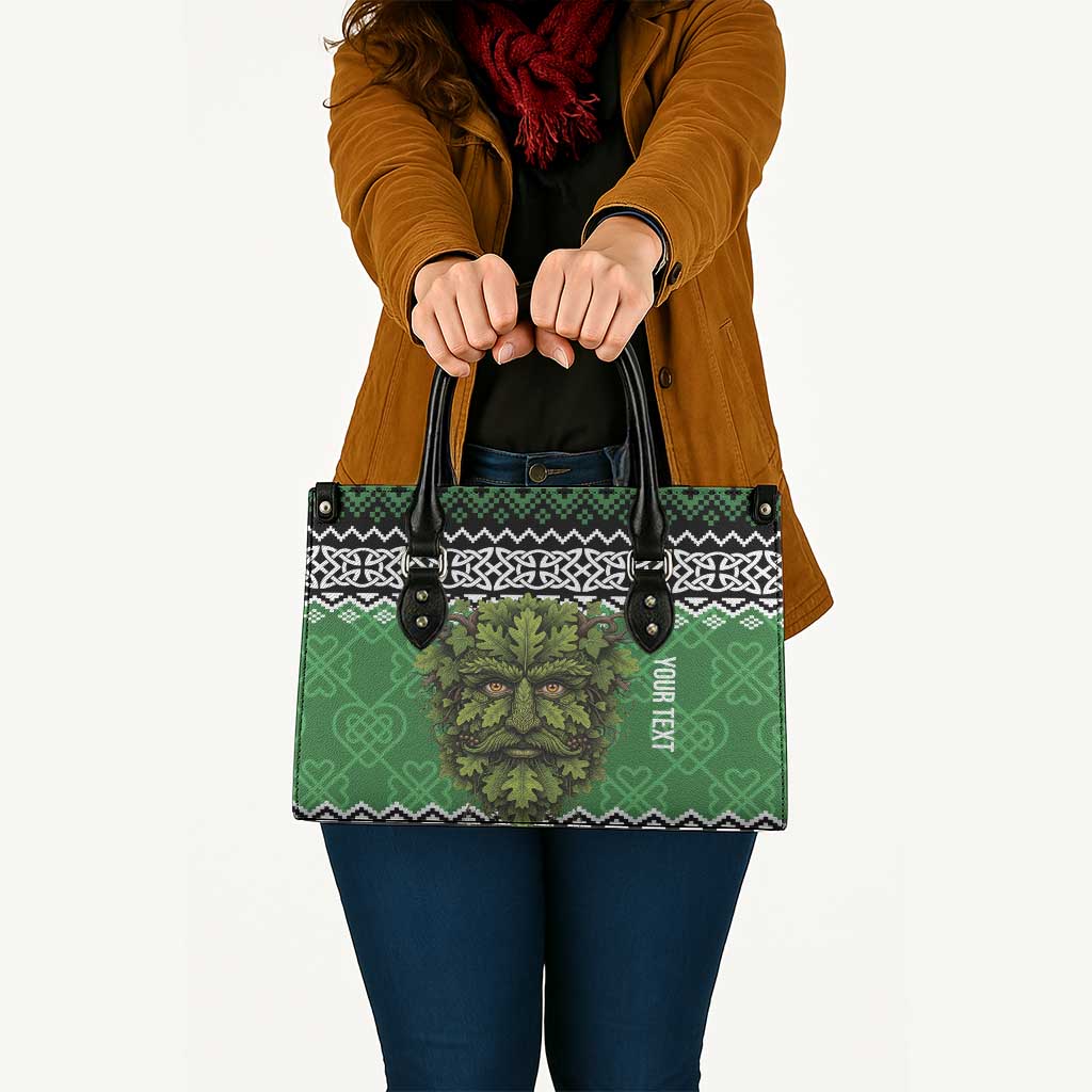 Personalized Anglesey Wales Christmas Leather Bag Green Man Celtic Knot - Wonder Print Shop