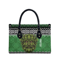 Personalized Anglesey Wales Christmas Leather Bag Green Man Celtic Knot - Wonder Print Shop