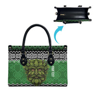 Personalized Anglesey Wales Christmas Leather Bag Green Man Celtic Knot - Wonder Print Shop