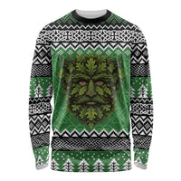 Personalized Anglesey Wales Christmas Long Sleeve Shirt Green Man Celtic Knot - Wonder Print Shop