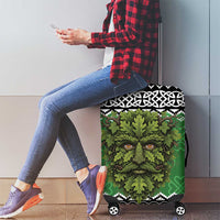 Personalized Anglesey Wales Christmas Luggage Cover Green Man Celtic Knot - Wonder Print Shop