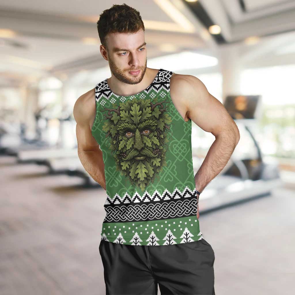 Personalized Anglesey Wales Christmas Men Tank Top Green Man Celtic Knot - Wonder Print Shop