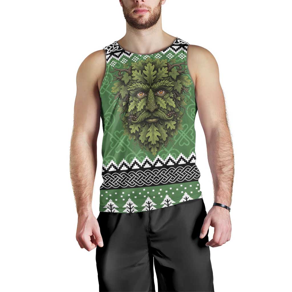 Personalized Anglesey Wales Christmas Men Tank Top Green Man Celtic Knot - Wonder Print Shop