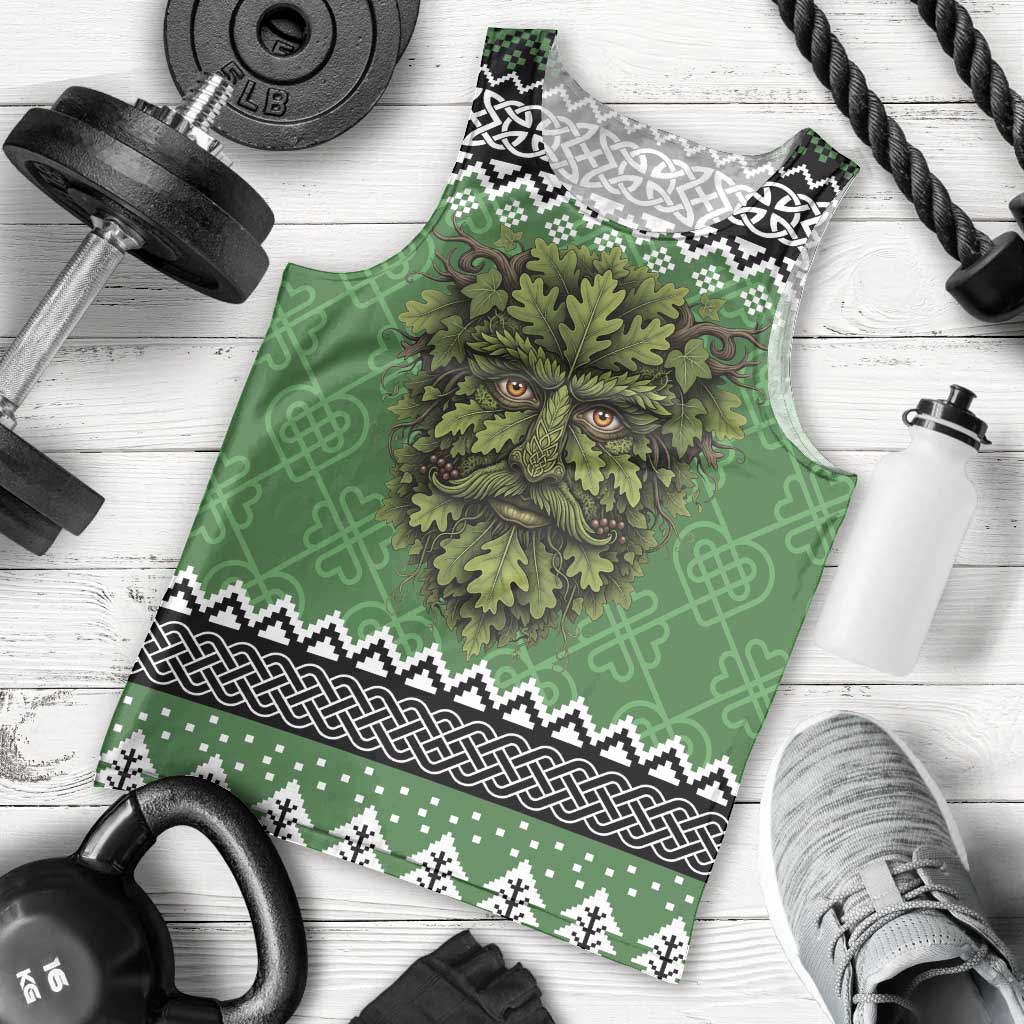 Personalized Anglesey Wales Christmas Men Tank Top Green Man Celtic Knot - Wonder Print Shop